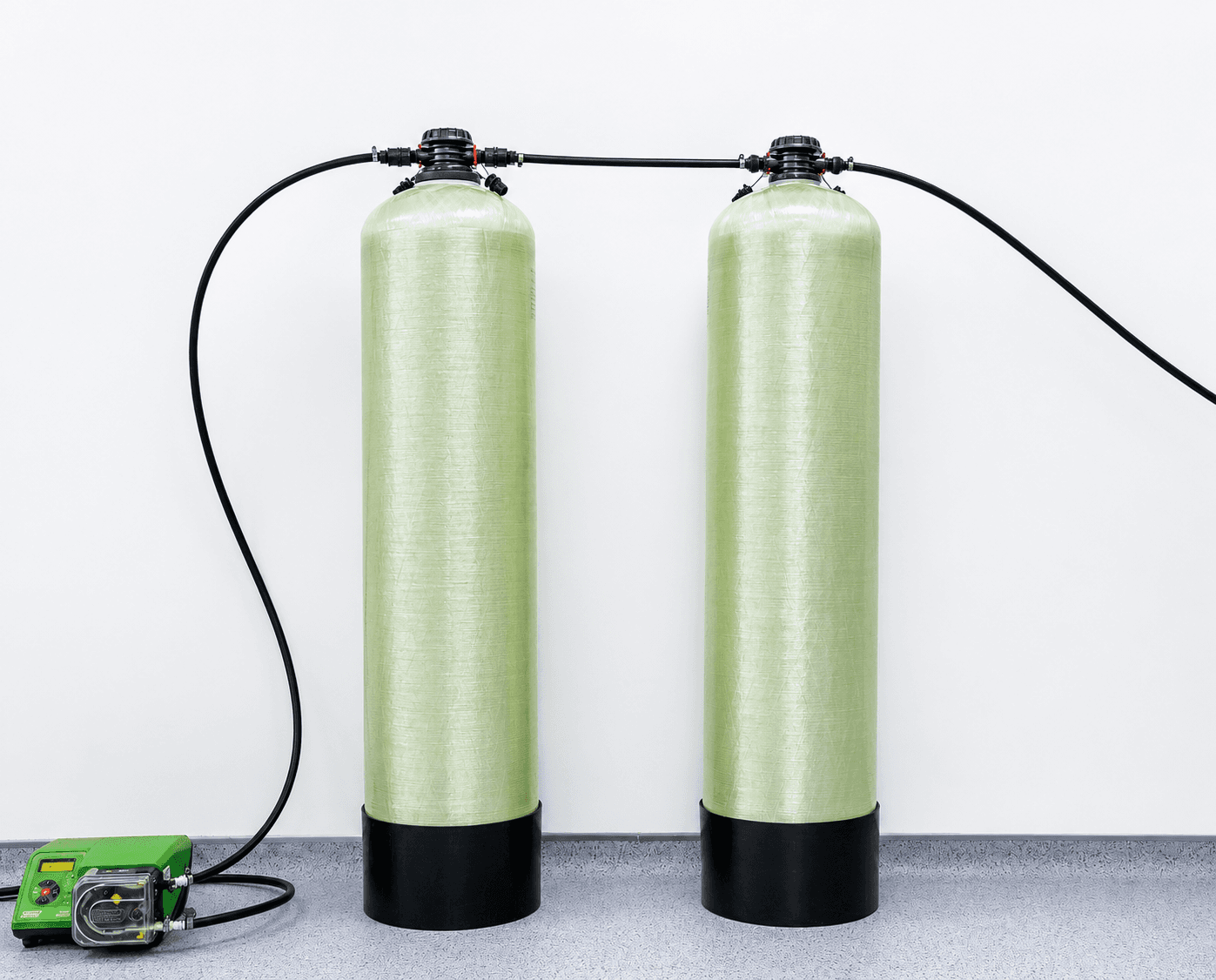 Two GRP columns with pumps